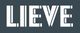 Tekst "LIEVE" in witte letters op een donkergrijze achtergrond.