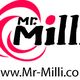 Rosa Wirbel mit schwarzem Text "Mr. Milli" und Webadresse "www.Mr-Milli.com".