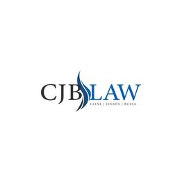 Text logo for CJB Law with "Cline | Jensen | Bussa" written below in black and blue font.