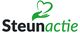 Logo van "Steunactie" met groene hand en hart in de letters.
