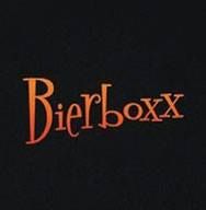 Texto "Bierboxx" em laranja sobre fundo preto.
