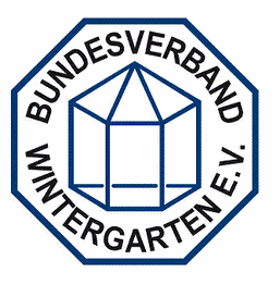 Achteckiges Logo des Bundesverband Wintergarten e.V. mit stilisiertem Wintergarten in der Mitte.