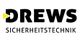Logo von Drews Sicherheitstechnik mit gelbem Dreieck und schwarzem Schriftzug auf weißem Hintergrund.