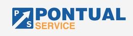 Logotipo da Pontual Service com seta azul apontando para cima.