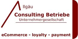 Logo der Allgäu Consulting Betriebe UG mit Fokus auf eCommerce, Kundentreue und Bezahlservices.