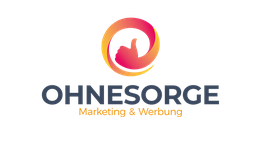 Logo mit pink-orangem Kreis und Text: "OHNESORGE Marketing & Werbung".