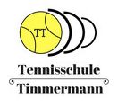 Logo der Tennisschule Timmermann mit gelbem Tennisball und den Buchstaben "TT".