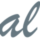 Testo calligrafico "al" in colore grigio su sfondo trasparente.