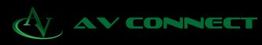"Logo with 'AV Connect' in green letters on a black background."