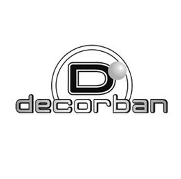 Logo de Decorban con una "D" grande y una esfera gris sobre fondo blanco.