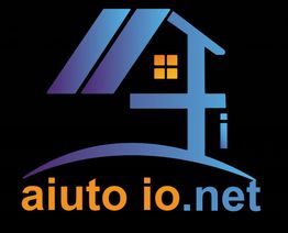 Logo con casa stilizzata, finestra illuminata e testo "aiuto io.net" su sfondo nero.
