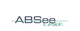 Logo mit Text "ABSee LASER", eine grüne Linie durchkreuzt "ABSee".
