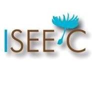 Text "ISEE" mit blauer Pusteblume auf weißem Hintergrund.