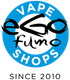 Logo blu e nero con la scritta "Vape Shops" in bianco su cerchio azzurro.