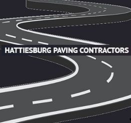 Curved road illustration with "Hattiesburg Paving Contractors" text overlay.