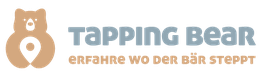 Bär-Logo mit Text: "Tapping Bear - erfahre wo der Bär steppt".
