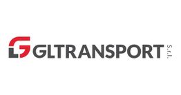 Logo "GL TRANSPORT S.r.l." con lettere grigie e simbolo rosso a sinistra su sfondo bianco.