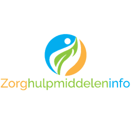 Logo van Zorghulpmiddeleninfo met kleurrijke cirkel en gestileerde persoon en blad.