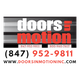 "Doors in Motion logo with contact numbers and website: doorsinmotioninc.com."