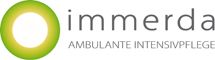 Grünes Logo mit Schriftzug "immerda AMBULANTE INTENSIVPFLEGE" auf weißem Hintergrund.