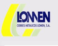 Logo de Cierres Metálicos Lomen, S.A. con letras amarillas y azules sobre fondo claro.