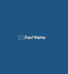 A blue background with an envelope icon and the text "Email Helpline" in white.