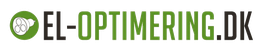 Logo med teksten "EL-OPTIMERING.DK" i grøn og sort.