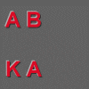 Textgrafik mit "AB" und "KA" in roten Buchstaben auf grauem Hintergrund.