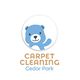 Blue bear waving logo for Carpet Cleaning Cedar Park.