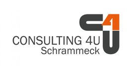Logo mit den Worten "Consulting 4U Schrammeck", stilisierte Buchstaben "C4U" daneben.