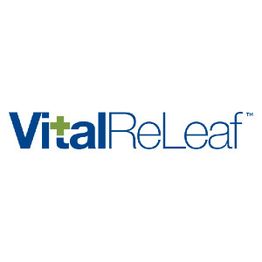 Vital ReLeaf logo with a green cross in the word "Vital."