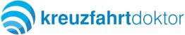 Logo mit blauem Wellensymbol und Text "kreuzfahrtdoktor".