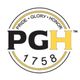 Circular logo with "Pride, Glory, Honor," PGH in bold, and "1758" beneath.