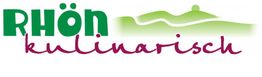 Logo mit "Rhön kulinarisch" und stilisiertem grünen Hügel darüber.