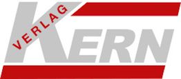 Rotes und graues Logo mit den Wörtern "Verlag" und "Kern".