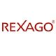 Rotes "Rexago"-Logo auf weißem Hintergrund.
