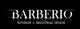 Logo mit dem Text "BARBERIO INTERIOR + INDUSTRIAL DESIGN" auf schwarzem Hintergrund.