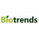 Logo de "Biotrends" en verde, con una hoja sobre la letra "i".