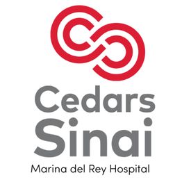 Red interlocked loops with "Cedars Sinai Marina del Rey Hospital" text beneath.
