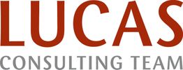 Logo: LUCAS CONSULTING TEAM in roter und grauer Schrift.