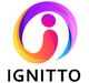 Abstract colorful logo with the name "IGNITTO" below in bold black letters.