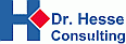 Logo von Dr. Hesse Consulting mit blauem „H“ und rotem Diamanten.