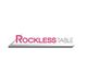 Logo of "Rockless Table" with red and black text on a stylized grey table graphic.