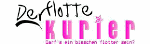 Logo mit Schriftzug "Der flotte Kurier" in Schwarz und Pink, mit einem Stern über dem "i".
