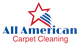 Red and blue star logo with "All American Carpet Cleaning" text.