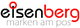 Logo mit Schriftzug "eisenberg, marken am pos" in schwarz und rot.
