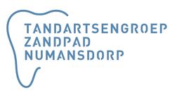 Logo van Tandartsgroep Zandpad Numansdorp, met tekst vormgegeven als tand.