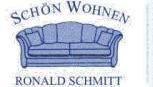 Zeichnung eines Sofas mit dem Text "Schön Wohnen Ronald Schmitt" darüber und darunter.