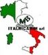 Mappa stilizzata dell'Italia con logo "MB", scritto "ITALRICAMBI srl" in nero sovrapposto.