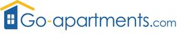 Logo von Go-apartments.com mit einem blauen Haus-Symbol links neben dem Schriftzug.